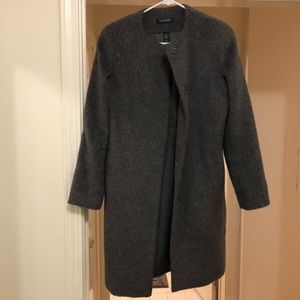 Ralph Lauren gray collarless wool coat